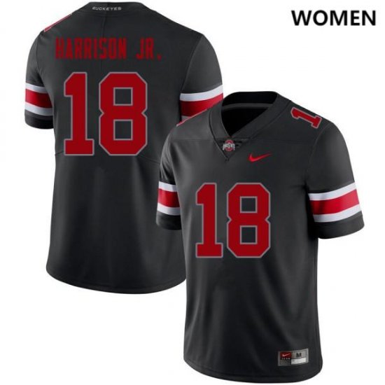 #18 Marvin Harrison Jr. College Ohio State Womens Blackout Jersey 631174-467