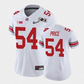 #54 Billy Price 2021 National Championship Ohio State Buckeyes Women's White Jersey 785518-818