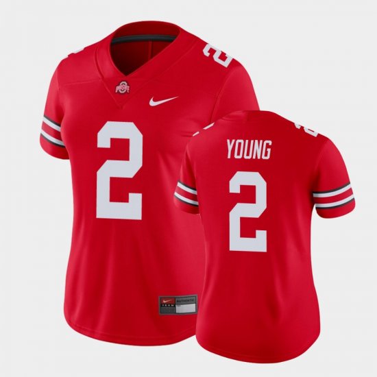 #2 Chase Young College Football OSU Buckeyes Game Womens Scarlet Jersey 866526-801