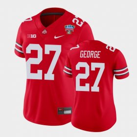 #27 Eddie George 2021 Sugar Bowl Ohio State Buckeyes College Football Women Scarlet Jersey 241729-425