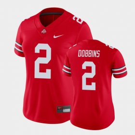 #2 J.K. Dobbins College Football OSU Game Women Scarlet Jersey 355222-258 #2 J.K. Dobbins College Football OSU Game Women Scarlet Jersey 355222-258