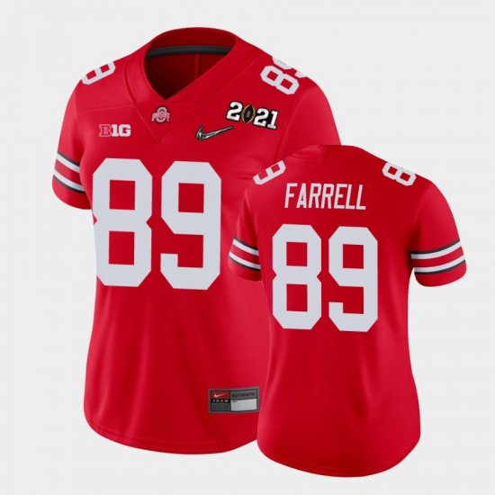 #89 Luke Farrell 2021 National Championship Ohio State Women Scarlet Jersey 484214-269