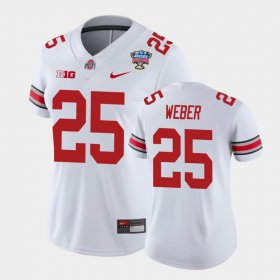 #25 Mike Weber 2021 Sugar Bowl Ohio State College Football Women's White Jersey 863529-331
