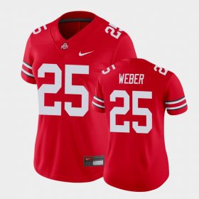 #25 Mike Weber College Football Ohio State Buckeyes Game Womens Scarlet Jersey 312437-857