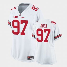 #97 Nick Bosa Game OSU College Football Womens White Jersey 572528-589 #97 Nick Bosa Game OSU College Football Womens White Jersey 572528-589