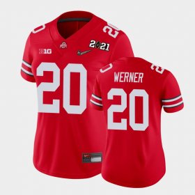 #20 Pete Werner 2021 National Championship Ohio State Womens Scarlet Jersey 586466-151 #20 Pete Werner 2021 National Championship Ohio State Womens Scarlet Jersey 586466-151