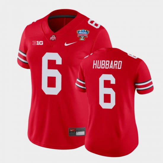#6 Sam Hubbard 2021 Sugar Bowl Ohio State College Football Women Scarlet Jersey 170967-938