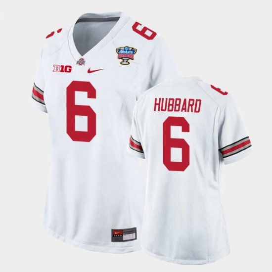 #6 Sam Hubbard 2021 Sugar Bowl Ohio State Game Women\'s White Jersey 250870-968