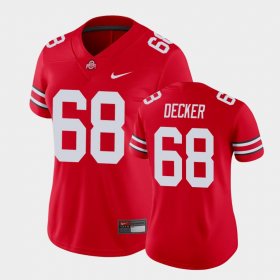 #68 Taylor Decker College Football OSU Game Women Scarlet Jersey 414649-388