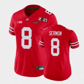 #8 Trey Sermon 2021 National Championship OSU Women Scarlet Jersey 225966-873 #8 Trey Sermon 2021 National Championship OSU Women Scarlet Jersey 225966-873