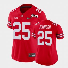 #25 Xavier Johnson 2021 National Championship OSU Buckeyes Women Scarlet Jersey 856404-759 #25 Xavier Johnson 2021 National Championship OSU Buckeyes Women Scarlet Jersey 856404-759