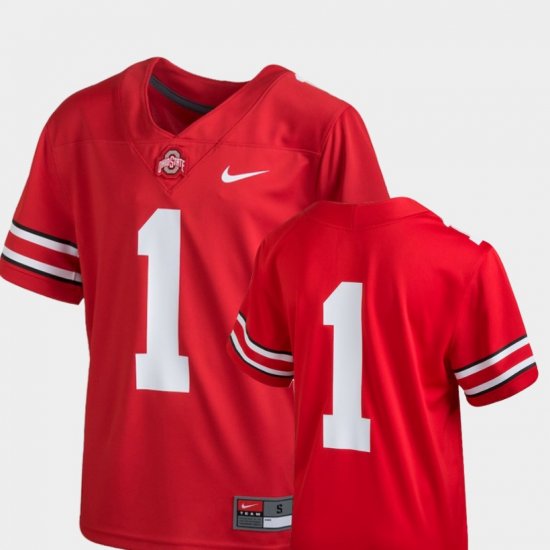 #1 College Football OSU Team Replica Youth Scarlet Jersey 458447-956