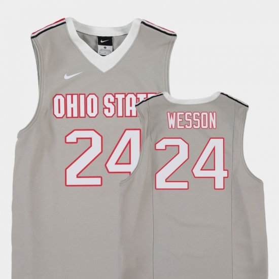 #24 Andre Wesson Replica Ohio State College Basketball Youth Gray Jersey 449544-481