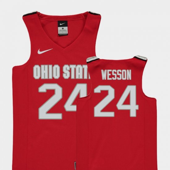 #24 Andre Wesson Replica OSU College Basketball Youth Red Jersey 988003-217