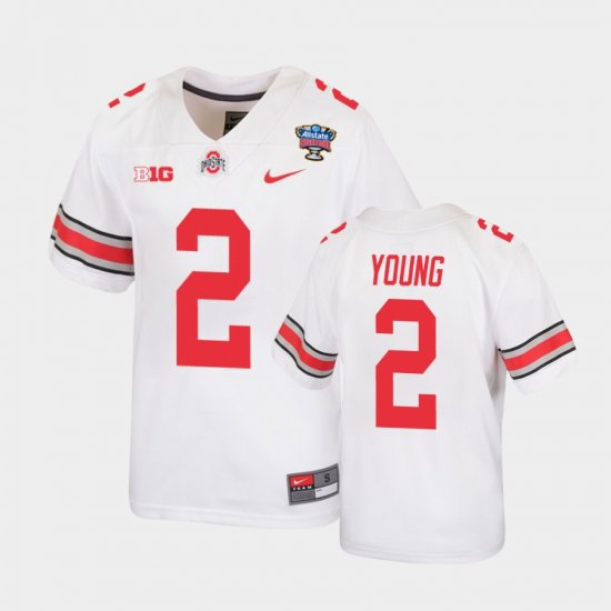 #2 Chase Young 2021 Sugar Bowl Ohio State Buckeyes Replica Youth White Jersey 296729-943