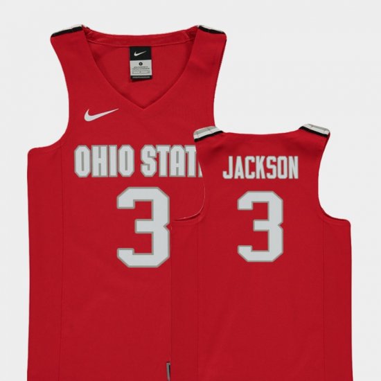 #3 C.J. Jackson Replica Ohio State College Basketball Youth Red Jersey 741843-670