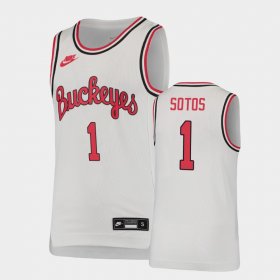 #1 Jimmy Sotos Throwback Ohio State Buckeyes Basketball Youth White Jersey 679972-249