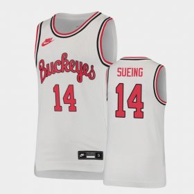 #14 Justice Sueing Throwback Ohio State Buckeyes Basketball Youth White Jersey 864176-941