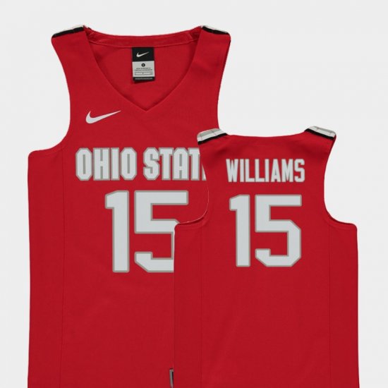 #15 Kam Williams Replica Ohio State Buckeyes College Basketball Youth Red Jersey 811739-683