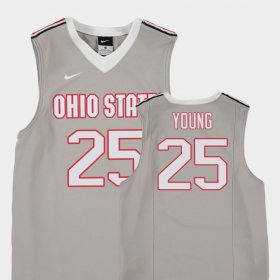 #25 Kyle Young Replica Ohio State College Basketball Youth Gray Jersey 697828-126