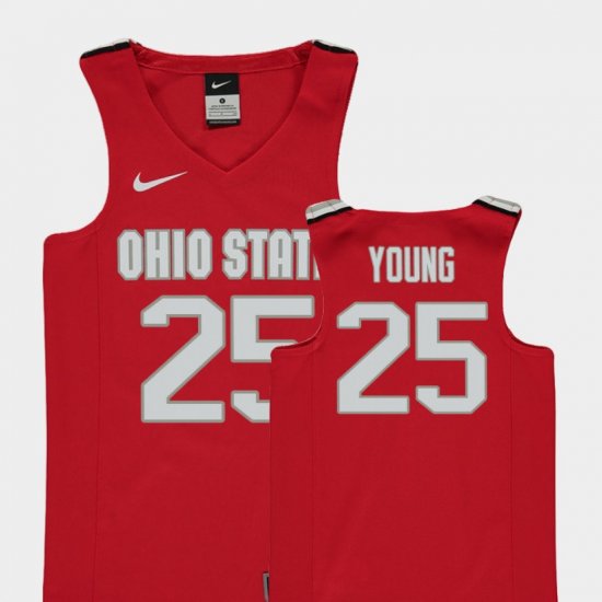 #25 Kyle Young Replica OSU Buckeyes College Basketball Youth Red Jersey 116482-503