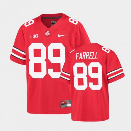 #89 Luke Farrell Alumni Football Game Ohio State Buckeyes Youth Scarlet Jersey 791988-353
