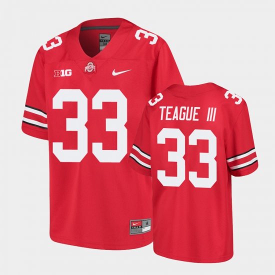 #33 Master Teague III College Football Ohio State Youth Scarlet Jersey 184435-904