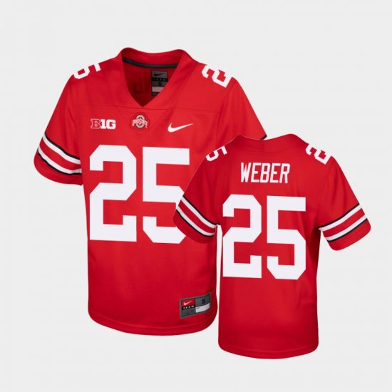 #25 Mike Weber College Football Ohio State Replica Youth Scarlet Jersey 897898-248