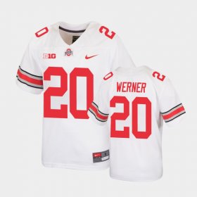 #20 Pete Werner Replica OSU Buckeyes Football Youth White Jersey 771964-702 #20 Pete Werner Replica OSU Buckeyes Football Youth White Jersey 771964-702