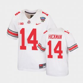 #14 Ronnie Hickman 2021 Sugar Bowl Ohio State Replica Youth White Jersey 731971-173