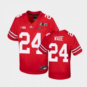 #24 Shaun Wade 2021 National Championship Ohio State Youth Scarlet Jersey 176251-545 #24 Shaun Wade 2021 National Championship Ohio State Youth Scarlet Jersey 176251-545