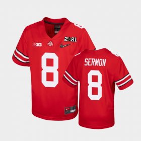 #8 Trey Sermon 2021 National Championship Ohio State Youth Scarlet Jersey 175354-414 #8 Trey Sermon 2021 National Championship Ohio State Youth Scarlet Jersey 175354-414