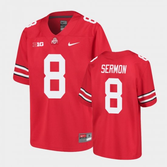 #8 Trey Sermon College Football OSU Youth Scarlet Jersey 289087-664