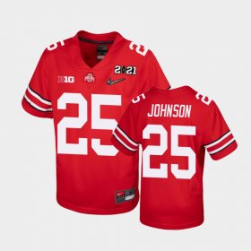 #25 Xavier Johnson 2021 National Championship Ohio State Buckeyes Youth Scarlet Jersey 620923-596 #25 Xavier Johnson 2021 National Championship Ohio State Buckeyes Youth Scarlet Jersey 620923-596