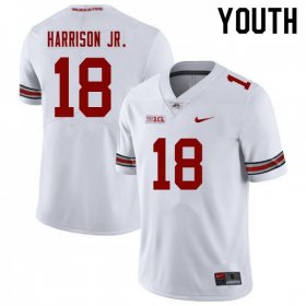 #18 Marvin Harrison Jr. Ohio State Football Youth White Jersey 596661-367 #18 Marvin Harrison Jr. Ohio State Football Youth White Jersey 596661-367
